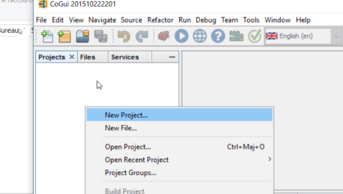 New project action