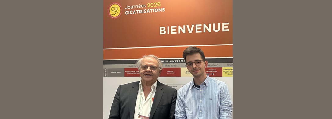 Guillaume Picaud (right) presented his research, done in collaboration with Luc Teot, CICAT-Occitanie (left) at the Wound Healing Days in Paris (France).