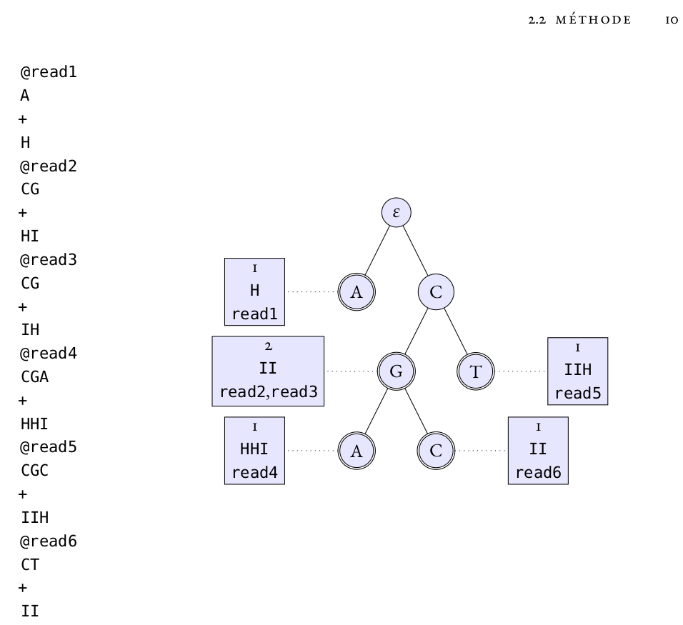 Figure 2.1 on page 10 of Dr Zytnicki's habilitation manuscript. It illustrates a read mapping algorithm that is well suited for small RNAs